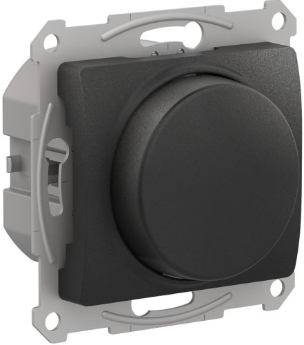 Светорегулятор поворотно-нажимной без рамки Systeme Electric Glossa 5-315Вт антрацит фото Светорегулятор поворотно-нажимной без рамки Systeme Electric Glossa 5-315Вт антрацит картинка